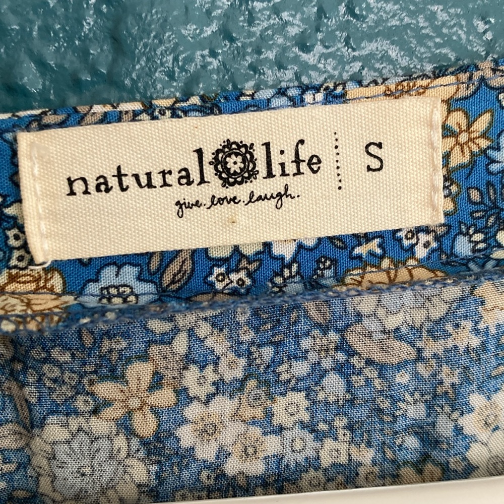Natural Life Floral Blue Maxi, Wrap Dress small - Picture 3 of 9